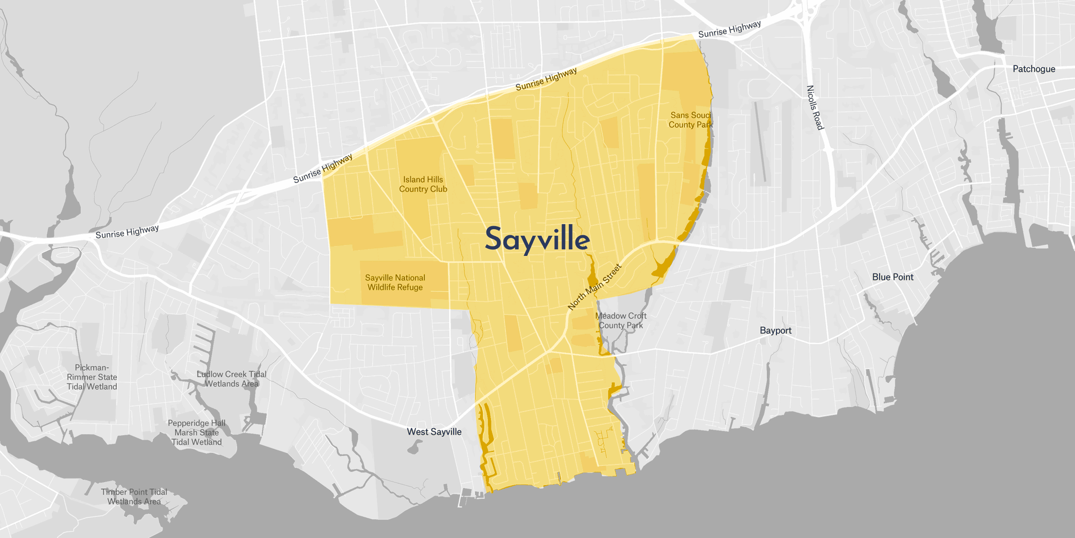 Map of Sayville NY