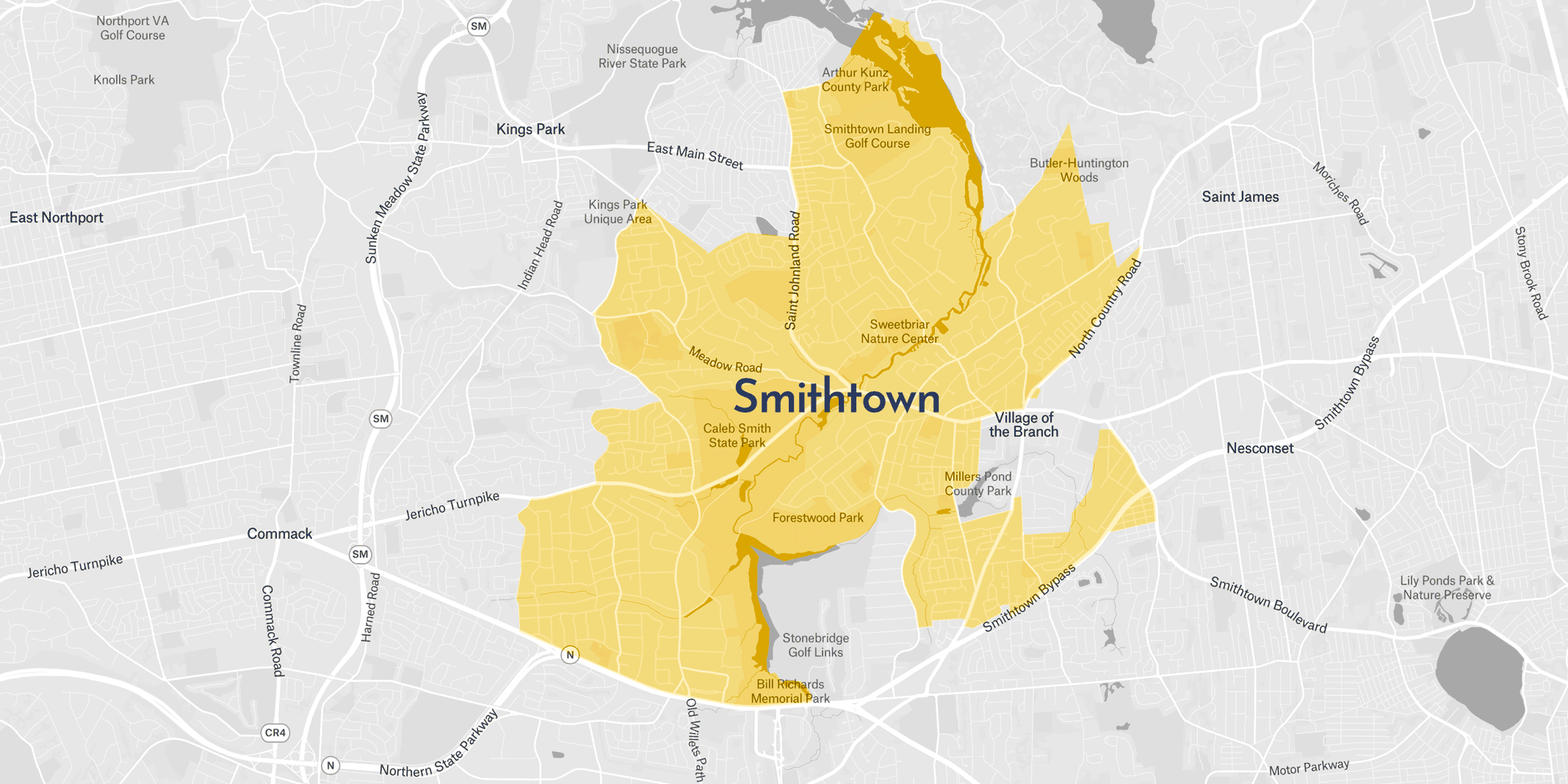 Map of Smithtown NY